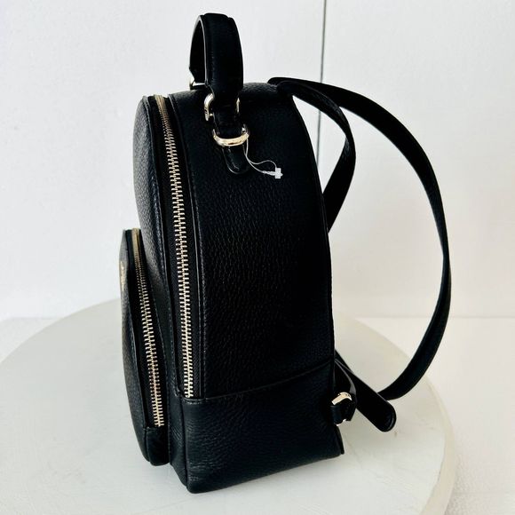 Kate Spade Jackson Women’s Noir Black Pebble Leather Medium Backpack NEW - Picture 8 of 14